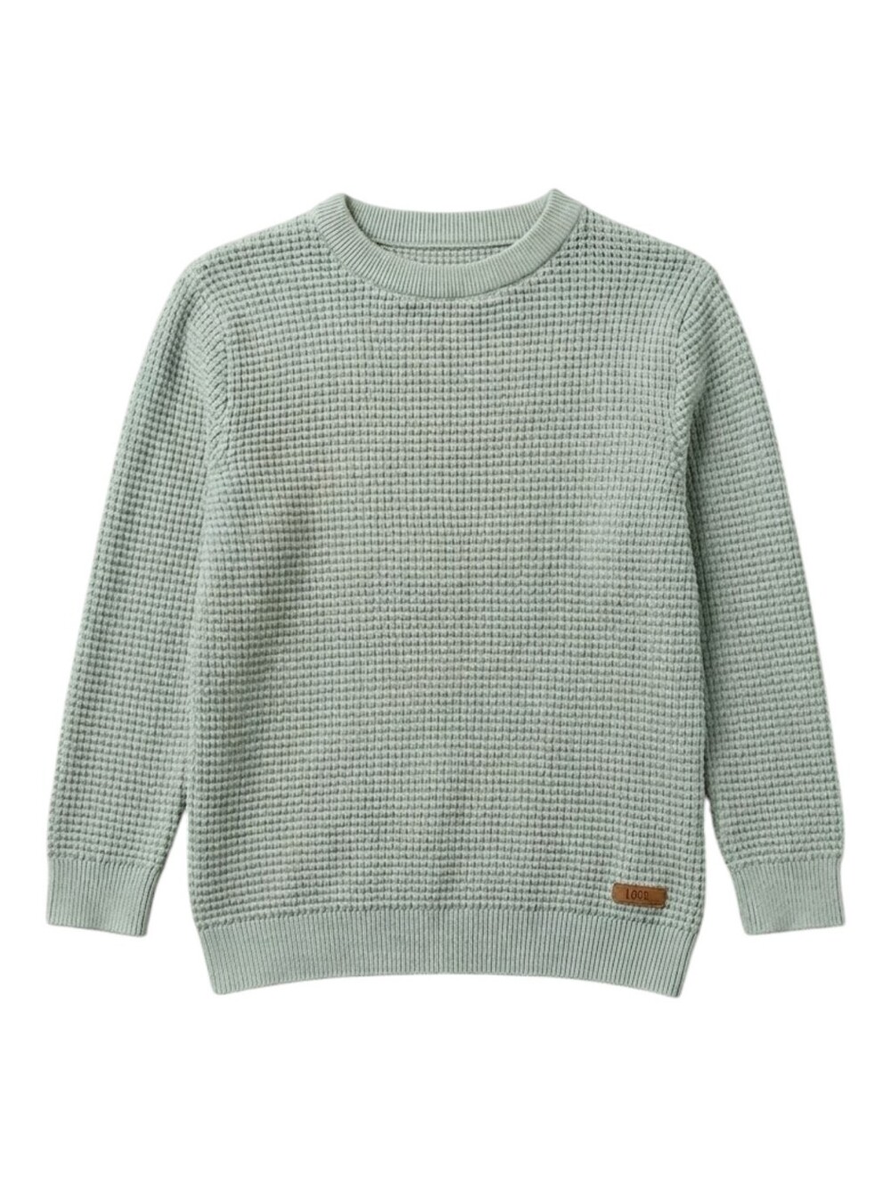 H&M Kids Waffle Knit Sweater Mint Sage Green Cozy Long Sleeve School Girls 5 6